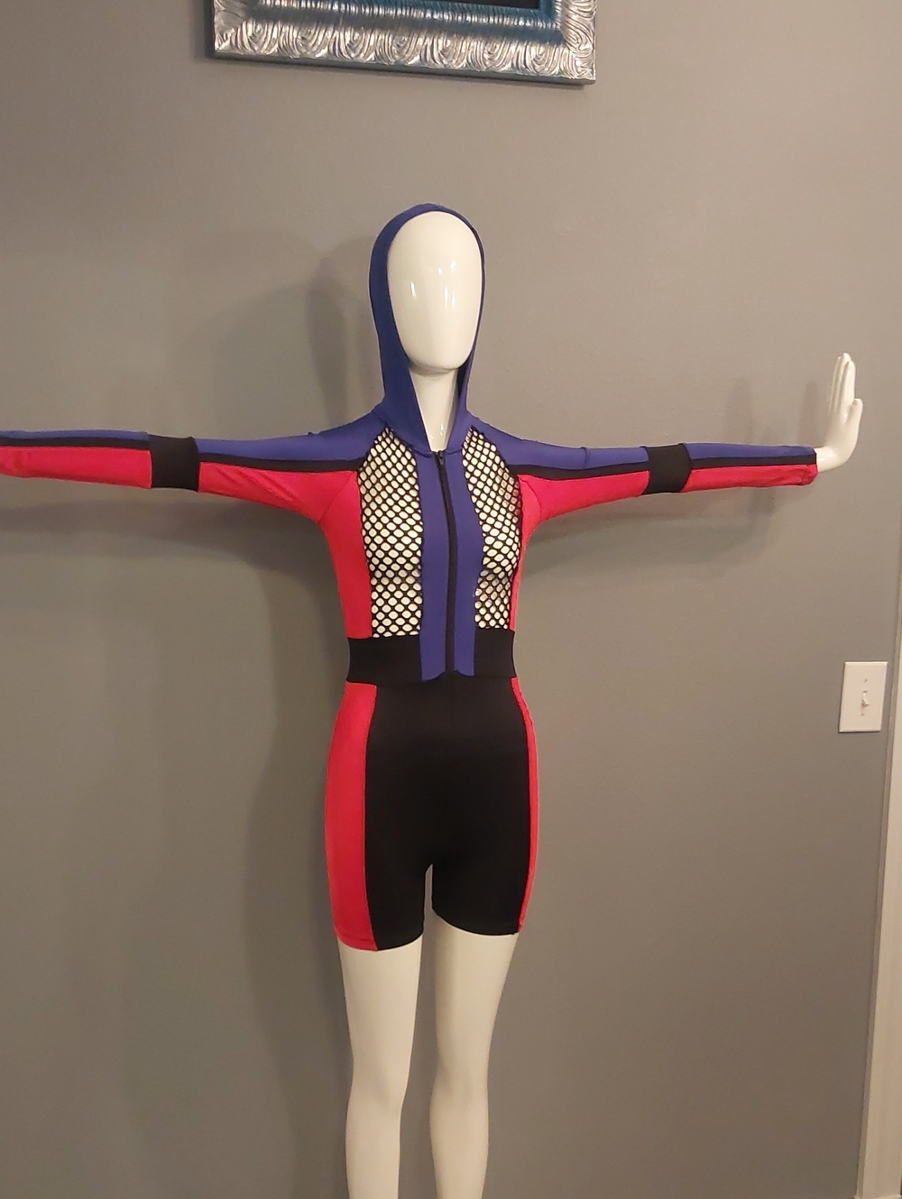 Revolution Black and Red Dancewear Bodysuit